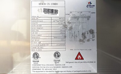 NSF Reach In Dual temperature Refrigerator or Freezer  MRFT48-4
