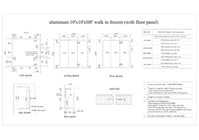 NSF Walk-In Refrigerator Cooler Box Aluminum10108