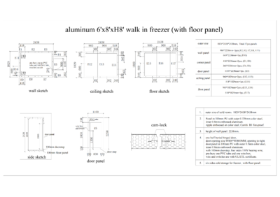 NSF Walk-In Freezer Room Aluminum688