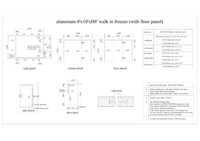 NSF Walk-In Freezer Room Aluminum8108