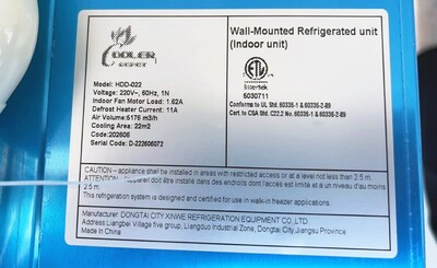 ETL Walk in cooler condensing Refrigeration System 3HP HGZ300-1