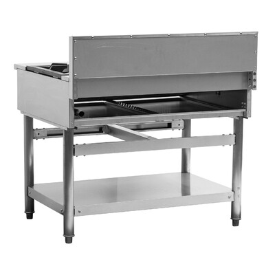 NSF 2 Burner Stock Pot Range With Storage Shelf GSPR-23