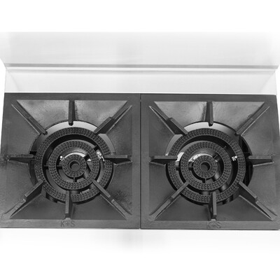 NSF 2 Burner Stock Pot Range With Storage Shelf GSPR-23