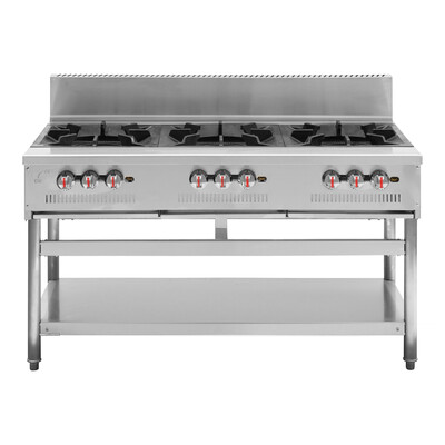 NSF 3 Burner Stock Pot Range With Storage Shelf GSPR-33