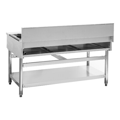 NSF 3 Burner Stock Pot Range With Storage Shelf GSPR-33