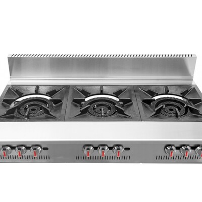 NSF 3 Burner Stock Pot Range With Storage Shelf GSPR-33