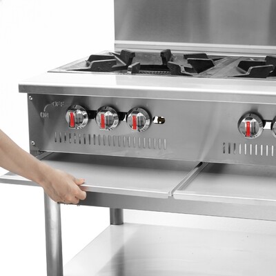 NSF 3 Burner Stock Pot Range With Storage Shelf GSPR-33