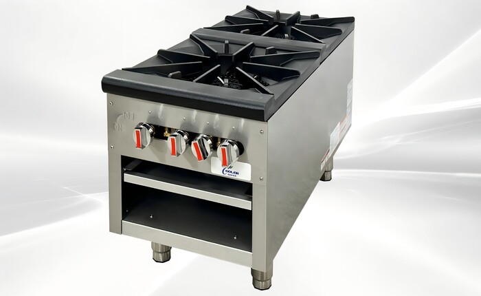NSF 18ins double hole stock pot range 180,000BTU HS-1D-L