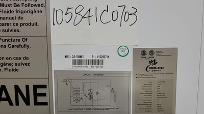 Clearance  Drink two slide glass door refrigerator 105841C0703