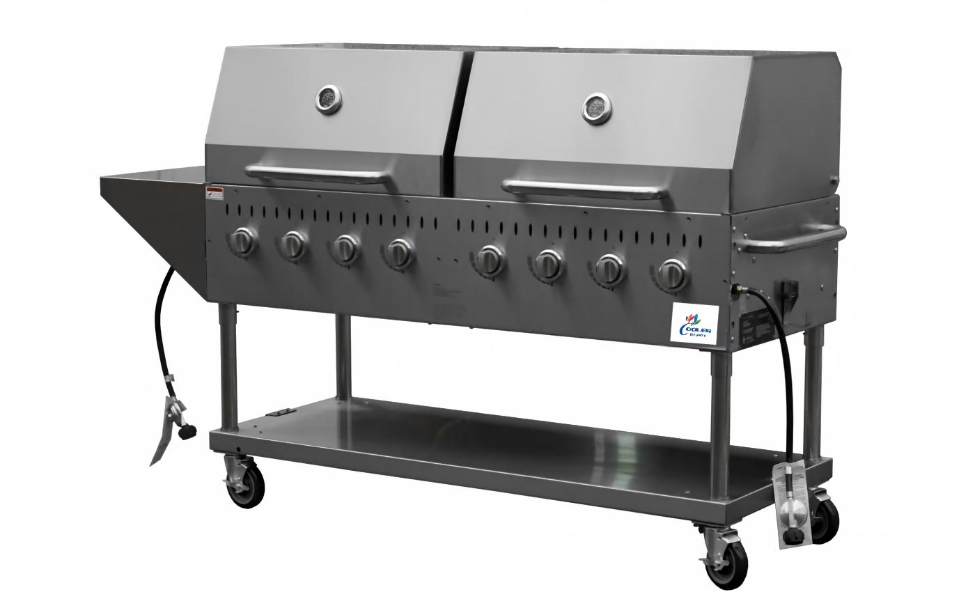 NSF 60" Outdoor Grill With Side Shelf And Roll Dome TCBQ-60