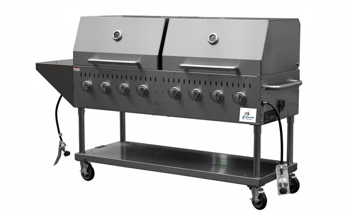 NSF 60" Outdoor Grill With Side Shelf And Roll Dome TCBQ-60