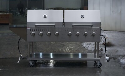NSF 72" Outdoor Grill With Side Shelf And Roll Dome TCBQ-72