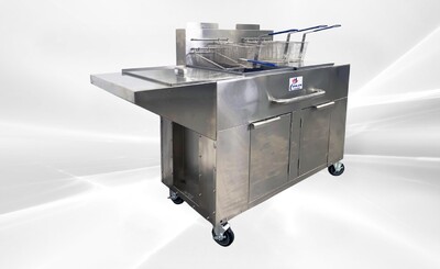 NSF Outdoor Fryer Twin Tank Fryer Cart LP TC-DOF