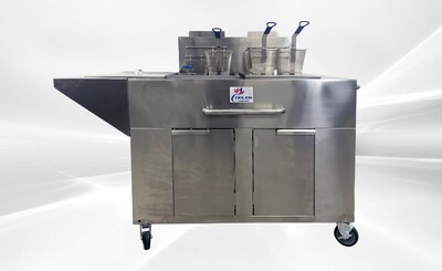 NSF Outdoor Fryer Twin Tank Fryer Cart LP TC-DOF