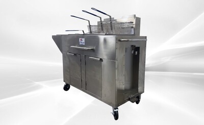 NSF Outdoor Fryer Twin Tank Fryer Cart LP TC-DOF