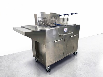 NSF Outdoor Fryer Twin Tank Fryer Cart LP TC-DOF