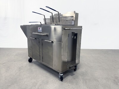 NSF Outdoor Fryer Twin Tank Fryer Cart LP TC-DOF