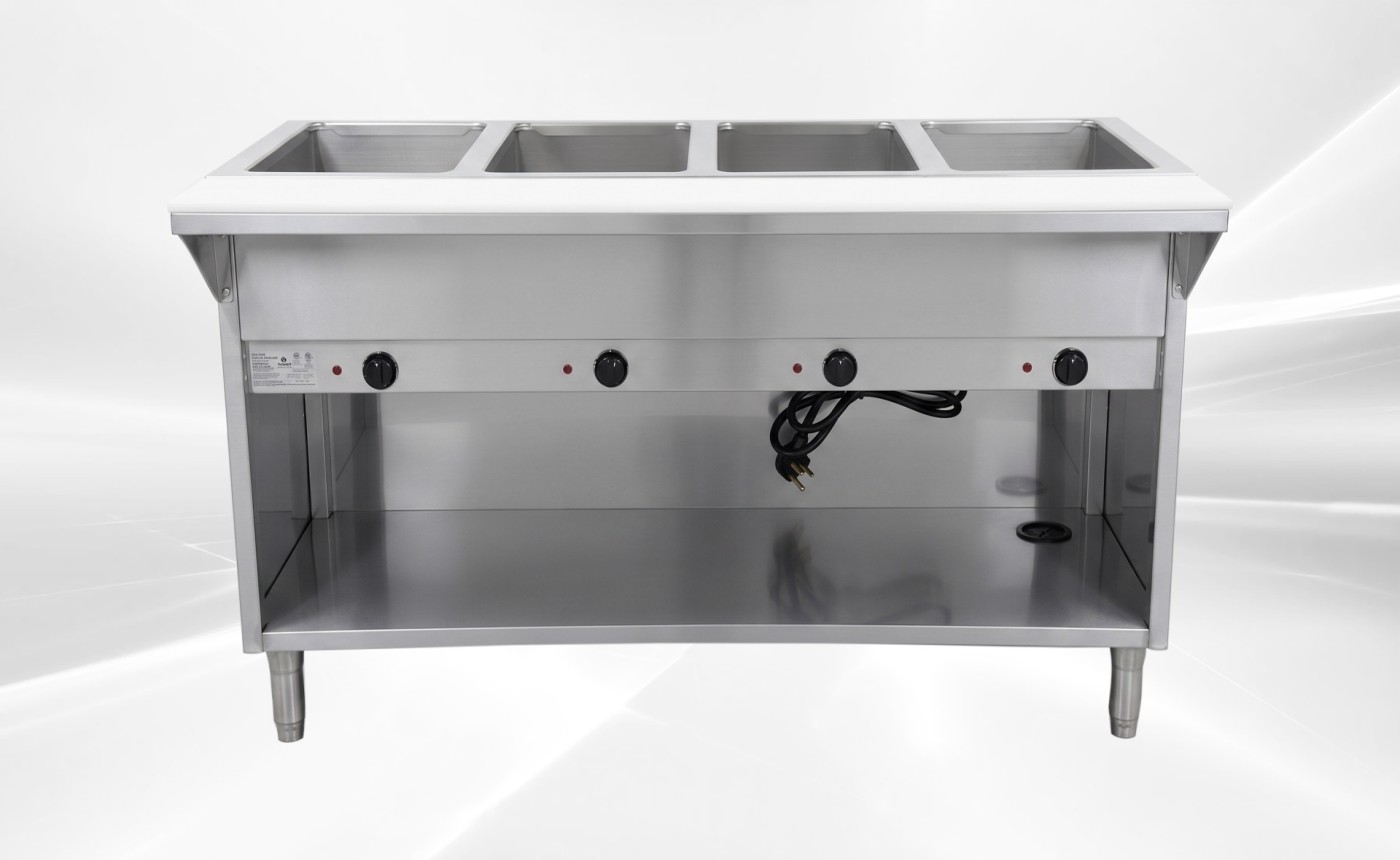 ETL 4 Plate Warmer And Dry Steam Table 110v NH-4-120-OC