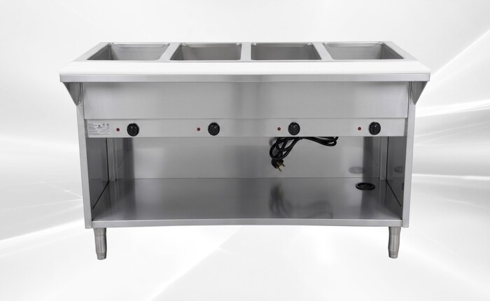 ETL 4 Plate Warmer And Dry Steam Table 110v NH-4-120-OC