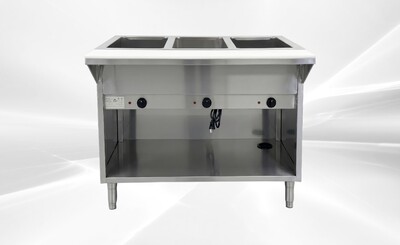 ETL 3 plate dry warmer steam table 120v NH-3-120-OC