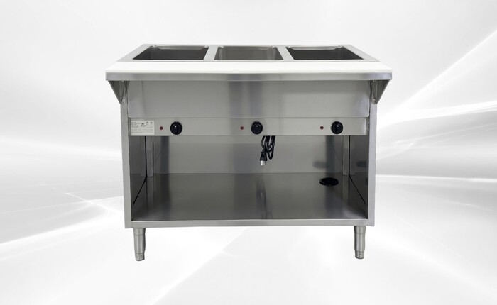 ETL 3 plate dry warmer steam table 120v NH-3-120-OC