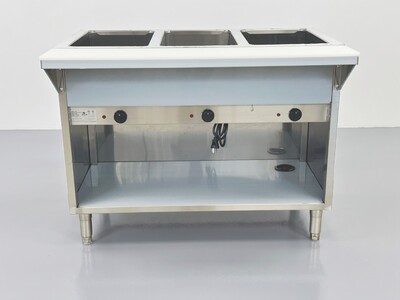 ETL 3 plate dry warmer steam table 120v NH-3-120-OC