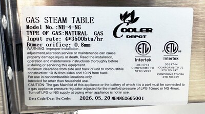 Only cover for 4 pan warmer steam table NH-4-GSN