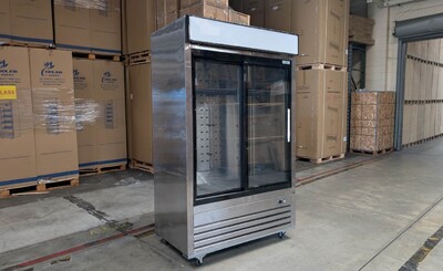 Clearance  54 inches Two Slide glass Door Refrigerator 50291L072