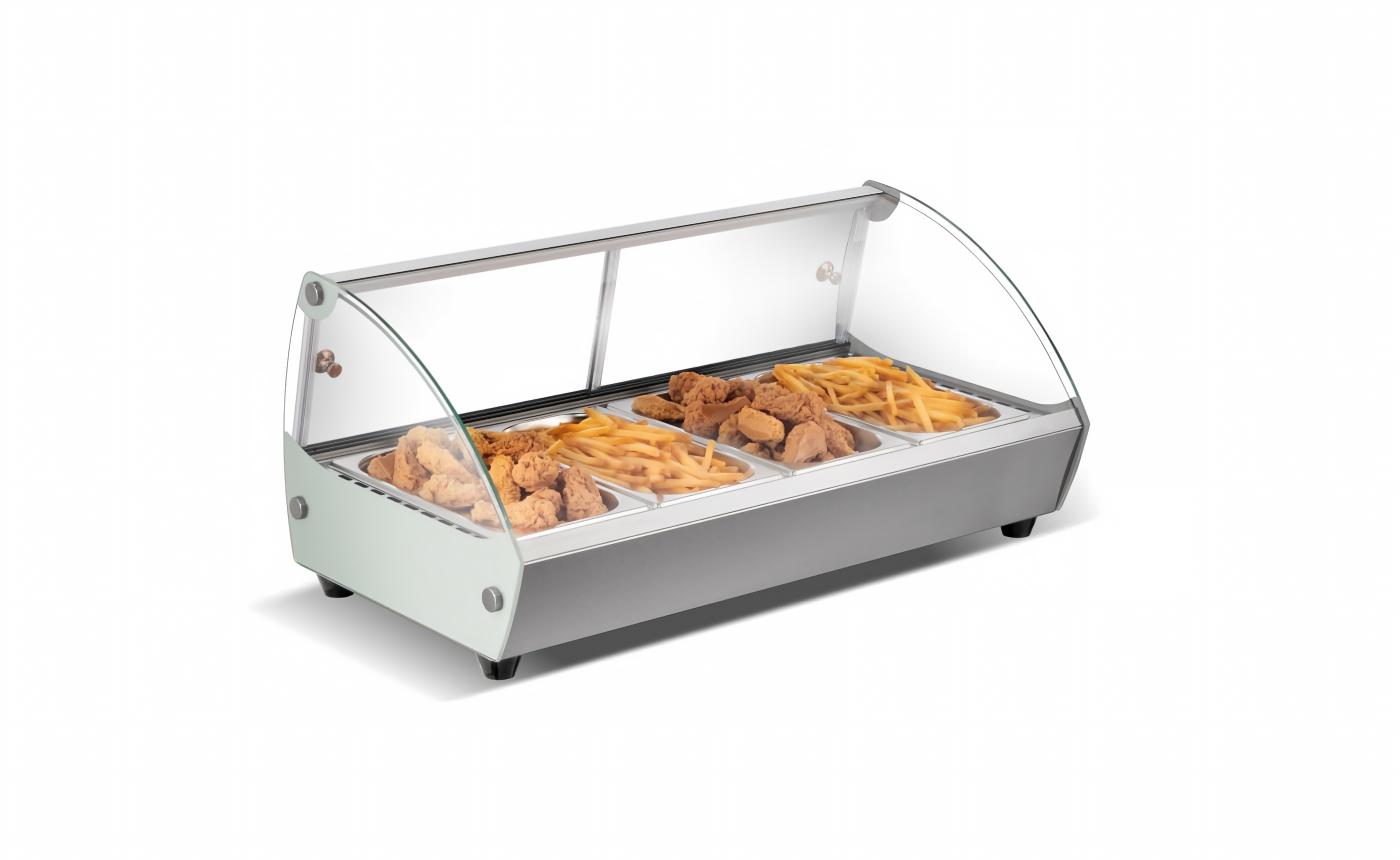 NSF Countertop Heated Display Case 4 pan hot food HW4