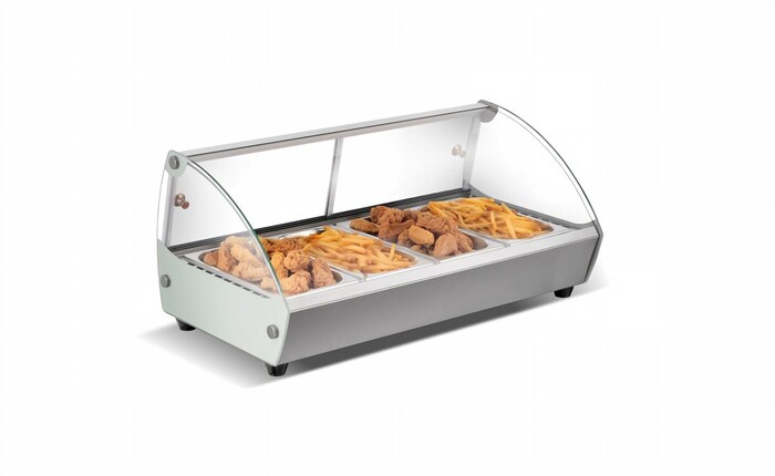 NSF Countertop Heated Display Case 4 pan hot food HW4