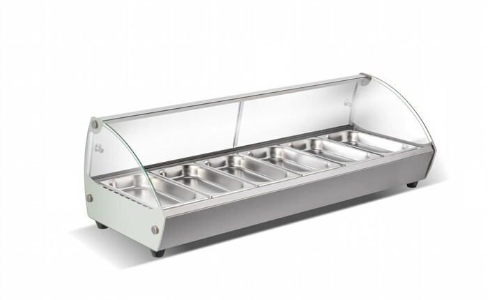 NSF Countertop Heated Display Case 6 pan hot food HW6