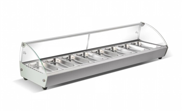 NSF Countertop Heated Display Case 9 Pan Hot Food HW9