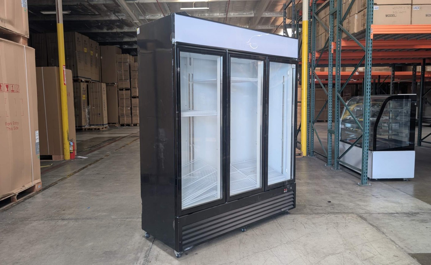 Clearance NSF 74 inches 3 Glass Door Refrigerator 76161L0801