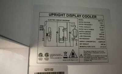 Clearance NSF 74 inches 3 Glass Door Refrigerator 106305C0803