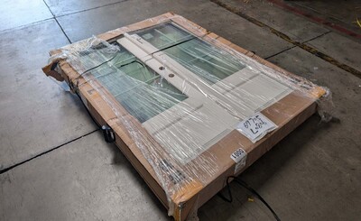 Clearance Two White Wooden Glass Door 69705L0806