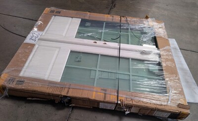 Clearance Two White Wooden Glass Door 69705L0806