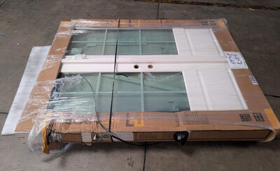 Clearance Two White Wooden Glass Door 69705L0806