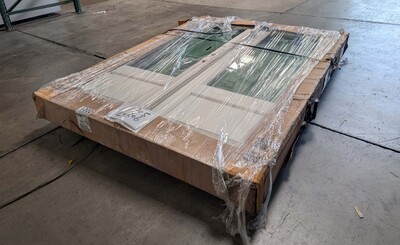 Clearance Two White Wooden Glass Door 69705L0806