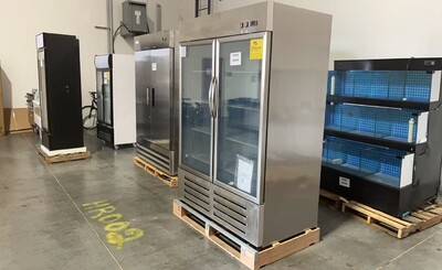 Clearance NSF 2Glass Door Stainless Steel Freezer 56966H0808