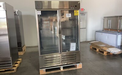 Clearance NSF 2Glass Door Stainless Steel Freezer 56966H0808