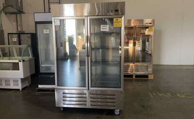 Clearance NSF 2Glass Door Stainless Steel Freezer 106507H0813