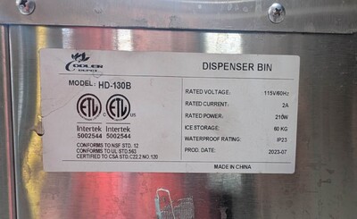 Clearance350 lbs Hotel Ice Maker Dispenser Air Cooled 70371L0815