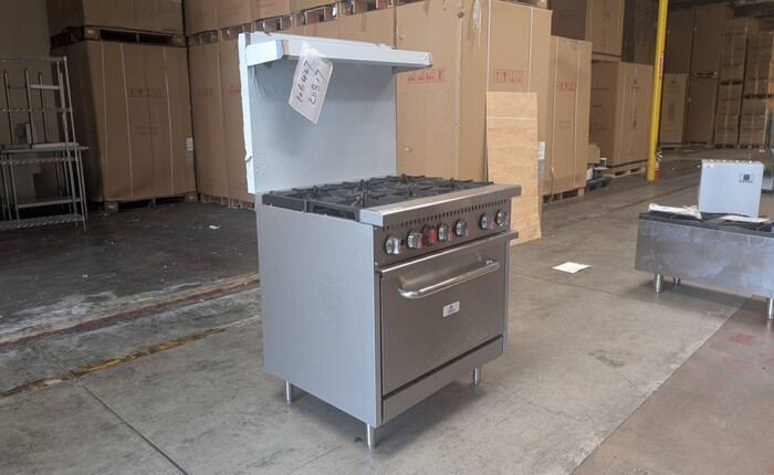 Clearance 36 ins 6b NSF oven ranges with legs 106427L0817