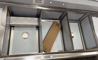 Clearance 102in Stainless Steel 3 Compartment sink 62115H0818