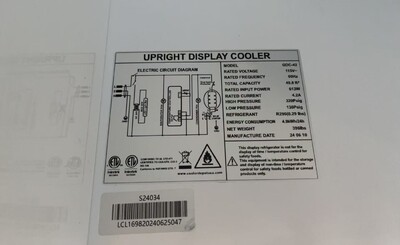 Clearance NSF 64 inches Glass Door Refrigerator 26104H0822
