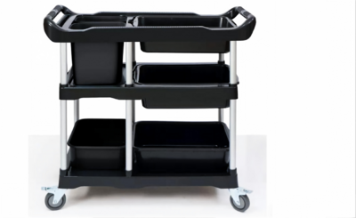 Restaurant Kitchen Utility Cart with 4 basin 2 Bin 4P2B