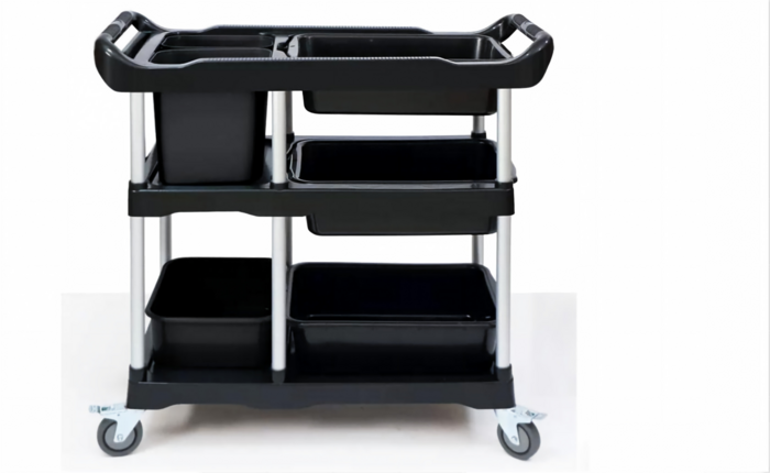 Restaurant Kitchen Utility Cart with 4 basin 2 Bin 4P2B