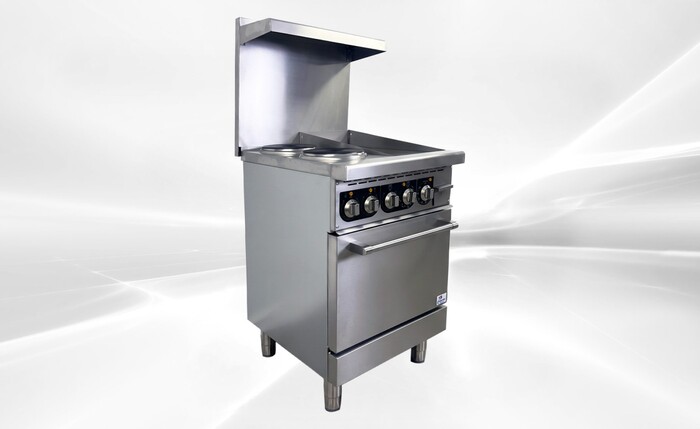 NSF Electric Range Oven 2 Burner 12 Ins Griddle TC-ER24-12G