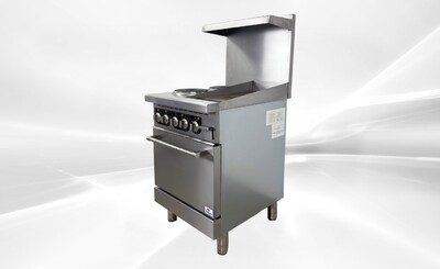 NSF Electric Range Oven 2 Burner 12 Ins Griddle TC-ER24-12G