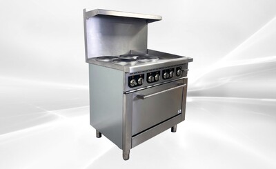 NSF Electric Range Oven 4 Burner 12 Ins Griddle TC-ER36-12G